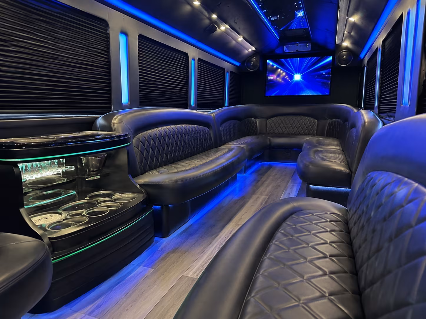 20 Passenger Party Bus Interior