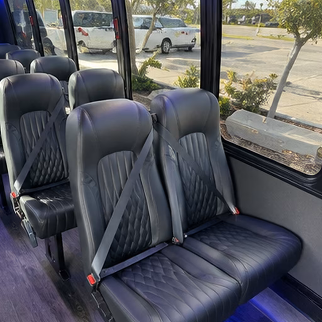 Vallejo Airport Shuttle & Transportation party bus interior