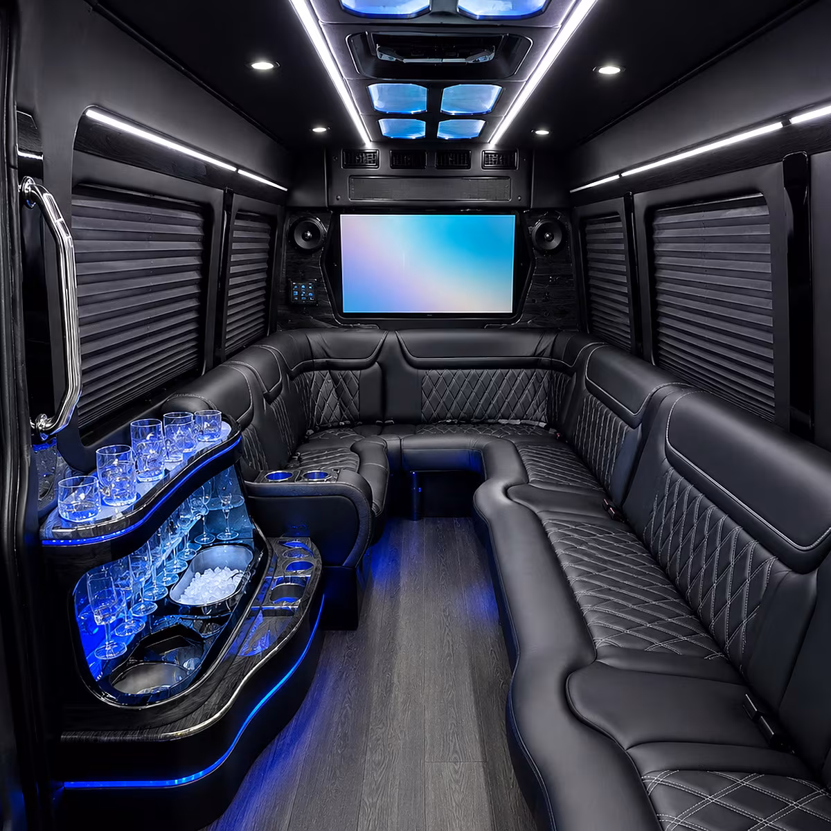 Vallejo Prom & Homecoming Transportation party bus interior