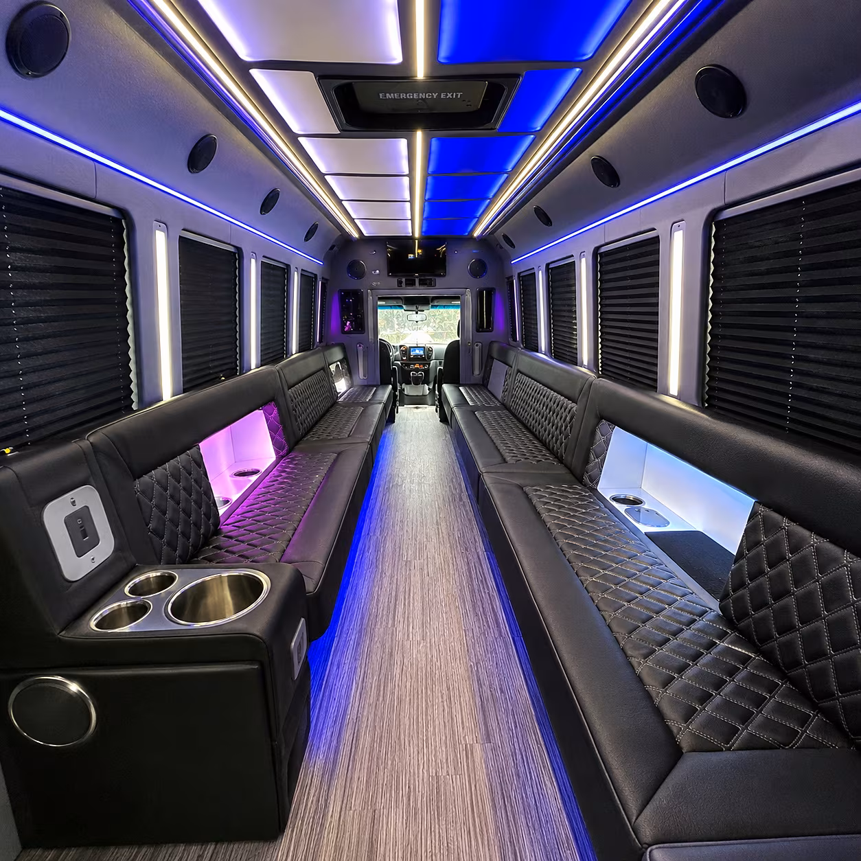 Vallejo Sporting Event Transportation party bus interior