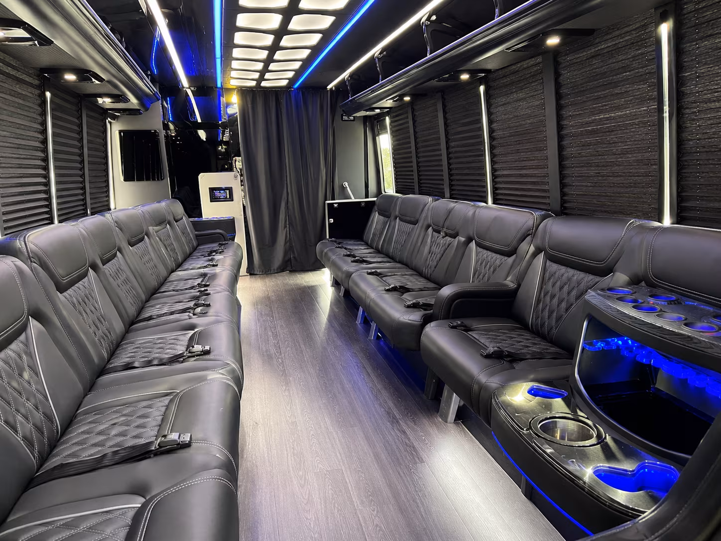 Vallejo Wedding Transportation party bus interior