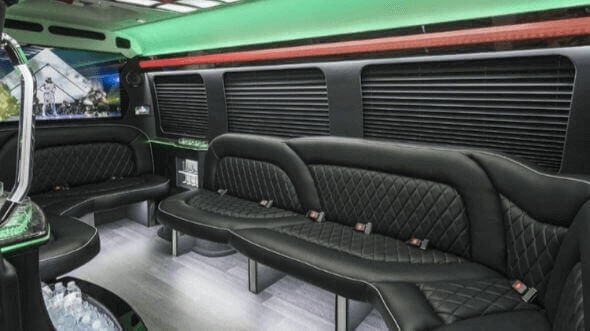Interior of Vallejo Party Bus Company's 14 Passenger Sprinter Limousine in Napa