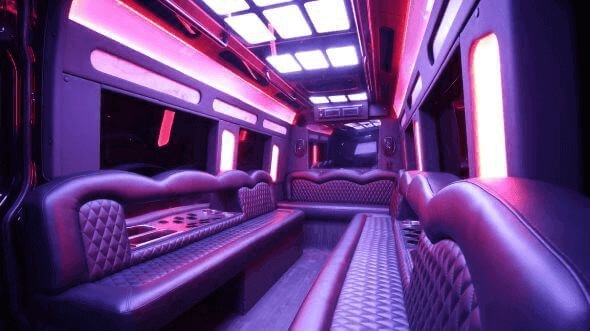 Interior of Vallejo Party Bus Company's 15 Passenger Party Bus in Pittsburg