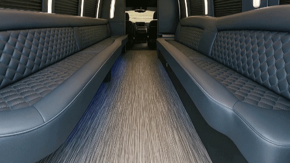 Interior of Vallejo Party Bus Company's 20 Passenger Party Bus in Richmond