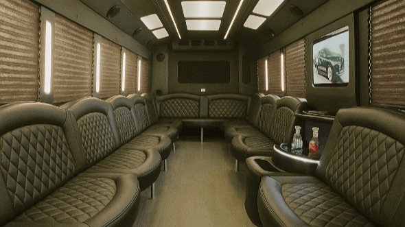 Interior of Vallejo Party Bus Company's 20 Passenger Party Bus in Walnut Creek