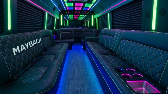 Interior of Vallejo Party Bus Company's 25 Passenger Party Bus in Concord