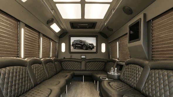 25 passenger party bus interior