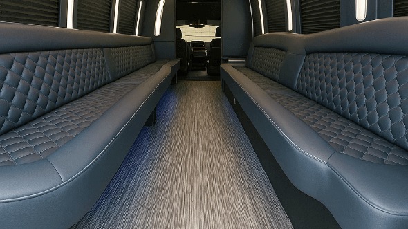 Interior of Vallejo Party Bus Company's 30 Passenger Party Bus in Vacaville