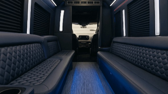 Interior of Vallejo Party Bus Company's 30 Passenger Party Bus in Walnut Creek