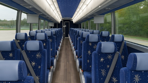 Interior of Vallejo Party Bus Company's 40 Passenger Charter Bus in Vallejo