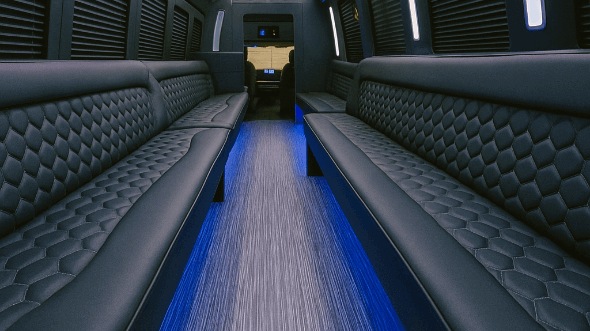 Interior of Vallejo Party Bus Company's 40 Passenger Party Bus in Berkeley 