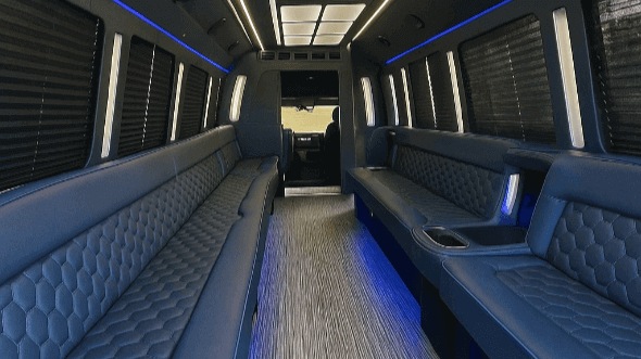 Interior of Vallejo Party Bus Company's 40 Passenger Party Bus in Walnut Creek