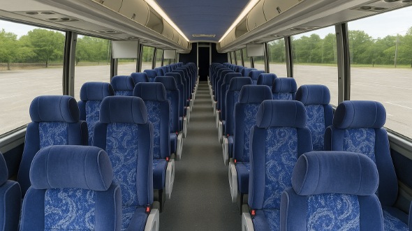 Interior of Vallejo Party Bus Company's 44 Passenger Charter Bus in Vallejo