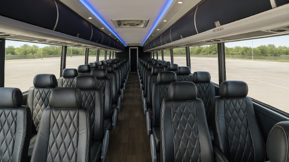 Interior of Vallejo Party Bus Company's 45 Passenger Charter Bus in Vallejo