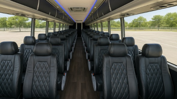 Interior of Vallejo Party Bus Company's 46 Passenger Charter Bus in Vallejo