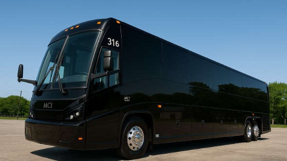 Exterior of Vallejo Party Bus Company's 46 Passenger Charter Bus in Vallejo