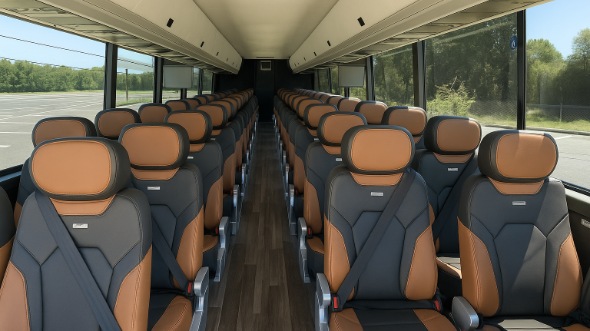 Interior of Vallejo Party Bus Company's 47 Passenger Charter Bus in Vallejo