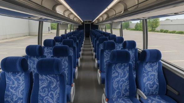 Interior of Vallejo Party Bus Company's 48 Passenger Charter Bus in Vallejo