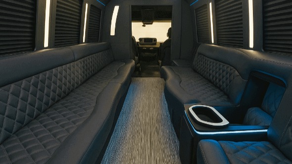 Interior of Vallejo Party Bus Company's 50 Passenger Party Bus in Napa
