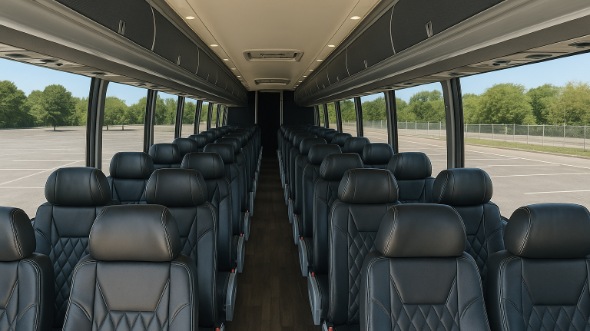 Interior of Vallejo Party Bus Company's 54 Passenger Charter Bus in Vallejo
