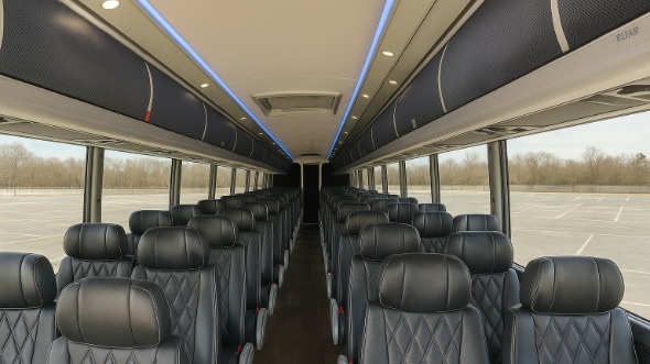 Interior of Vallejo Party Bus Company's 55 Passenger Charter Bus in Vallejo