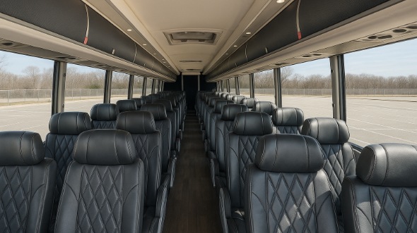 Interior of Vallejo Party Bus Company's 56 Passenger Charter Bus in Vallejo