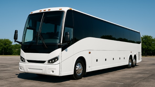 Exterior of Vallejo Party Bus Company's 56 Passenger Charter Bus in Vallejo